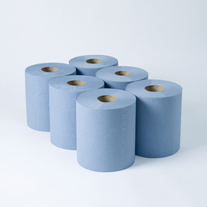 Wholesale High Quality ultra Absorbent Disposable Center Pull Paper Towel <strong>Blue</strong> Centrefeed <strong>Roll</strong> - Product Image 1