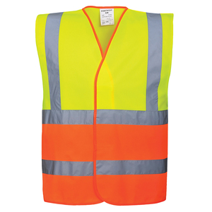 Chaleco DE SEGURIDAD naranja de dos tonos para topógrafo Hi-Vis antiestático transpirable reflectante impermeable verano nailon fluorescente térmico - Product Image 2