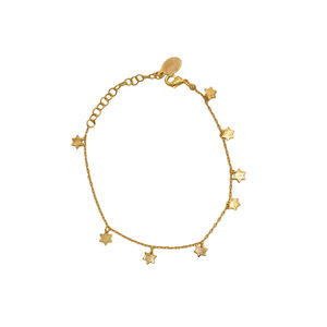 สร้อยข้อมือ925รูปดาวเงินสเตอร์ลิงทำด้วยมือชุบทองอย่างดีของขวัญวันครบรอบแต่งงานและงานเลี้ยง - Product Image 1