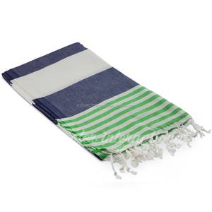 Mediterenean Tunisian Fouta Pestemal <b>Turkish</b> <b>Towels</b>, Hamam <b>Towels</b> Wholesale From Turkey Factory NavyBaby Blue Rainbow Collection - Product Image 4