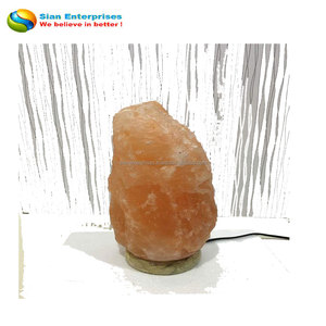Organic Material Real Touch Geometric Shape Polished Pink Salt Lamp with Electric Cord and <b>Bulb</b>-Love Theme-Sian Enterprises - Product Image 2
