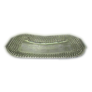 Plat de service rectangulaire en métal aluminium bordure pointillée pour la cuisine à la maison et le plateau de vaisselle de restaurant à bas prix - Product Image 1