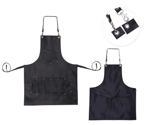 Professional Leather Hairdressing Barber <b>Apron</b> for Barber Hairstylist Salons <b>BLACK</b> - Product Image 2