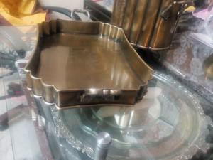 ถาดเสิร์ฟไม้พร้อมด้ามจับสีทองถาดทองเหลืองสำหรับใช้ในบ้านถาดทองเหลืองสีทองหรูหราสำหรับใช้ในชีวิตประจำวัน - Product Image 5