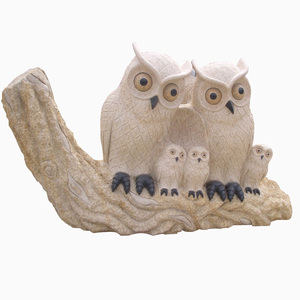 2018 Klassische Statuen Steineule Familien skulptur im Garten - Product Image 1