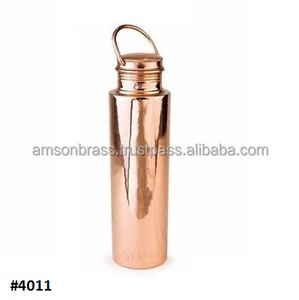 ขวดน้ำทองแดงดีไซน์โบราณ คอสูง สำหรับดื่มน้ำ ขวดทองแดงแท้ 100% - Product Image 5