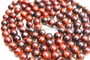 Collier de yoga Mala artisanal à 108 perles, pierre précieuse œil de tigre rouge de 8 mm, style bohème, pour fêtes religieuses, troisième vente chaude - Product Image 3
