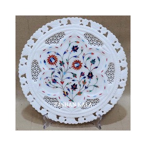 Platos decorativos exquisitos con incrustaciones de mármol puro - Product Image 1