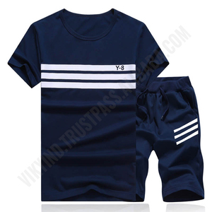 Conjunto de Camiseta y Pantalones Cortos Deportivos para Hombre de Verano, Transpirable, de Secado Rápido, Conjunto Deportivo de Dos Piezas, Camiseta de Manga Corta y Pantalones Cortos - Product Image 3