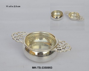 Best Selling Tea Strainer Designed With Brass Metal in Shiny <b>Silver</b> Plated Finishing Metal <b>Teapot</b> - Product Image 2