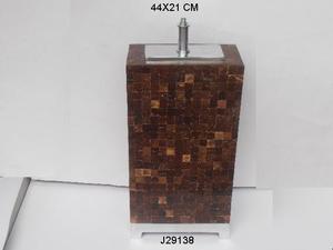 Bone Inlay <b>Mosaic</b> With Aluminium Lamp Bases and Top Lamp Also Available With Electric Fitting - Product Image 4