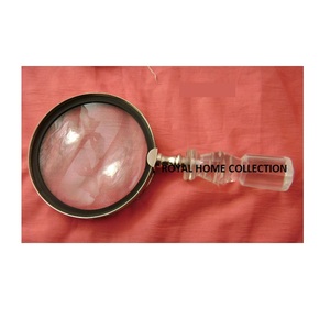 แว่นขยายโดมแบบพกพามือจับโลหะ,แว่นขยายอ่านหนังสือมือถือระดับสูงแว่นขยายสำหรับอ่านหนังสือสไตล์วินเทจ - Product Image 1