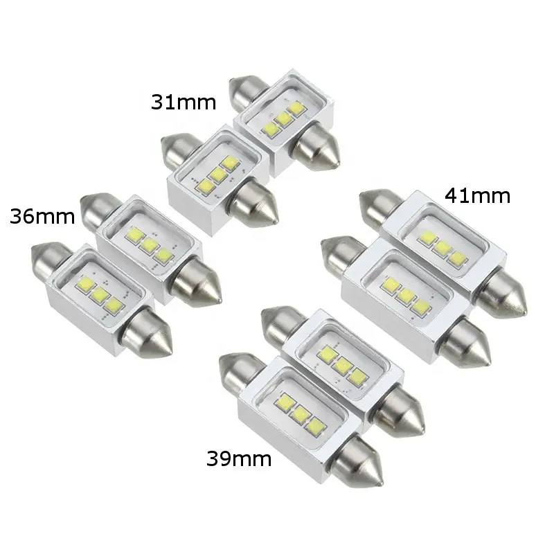 หลอดไฟ LED 31มม. 36มม. 39มม. 41มม.,หลอดไฟสำหรับติดภายในป้ายทะเบียนรถหลอดไฟสำหรับอ่านหนังสือสีขาวข้อผิดพลาด