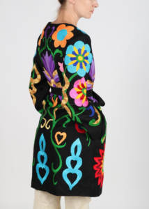 ใหม่พิเศษคอลเลกชันดอกไม้เม็กซิกัน Handmade เย็บปักถักร้อยสไตล์ร้อนผู้หญิงเสื้อสเวตเตอร์ถัก Boho Kimono ดู Outerwear - Product Image 2