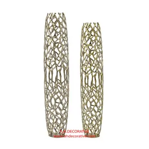 Ultimative neue Design Aluminium Coral Cage Vase Silber & Golden Shaded Finishing zum Verkauf in niedrigen Preis