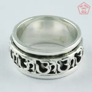 925 OM дизайнерское кольцо-Спиннер, серебряное кольцо ручной работы, кольцо-Спиннер из стерлингового серебра, поставщик из Индии