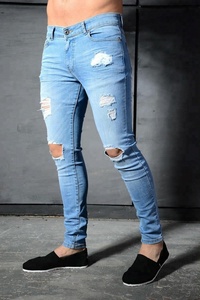 <span class=keywords><strong>Jeans</strong></span> da Uomo Enzo <span class=keywords><strong>Super</strong></span> Skinny Nuovi Elasticizzati Strappati e Distrutti di Design alla Moda - Product Image 3