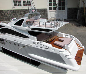 Modèle de bateau en bois AZIMUT GRANDE 120SL_ Modèle artisanal en bois - Product Image 2