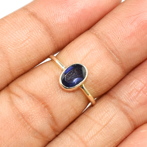 Anillo de Plata de Ley 925 con forma ovalada, joyería hecha a mano con piedras preciosas - Product Image 4