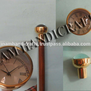 Bâtons de marche en bois avec manche d'horloge en laiton faits à la main/bâtons de marche pour personnes âgées/cannes de marche en bois avec manche de montre en laiton - Product Image 3