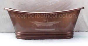 Venta caliente Colección de baño de cobre Bañera de hidromasaje independiente de cobre antiguo con drenaje central para remojar baños de hotel - Product Image 2