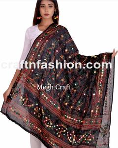 2019 Navratri de algodón de moda robó Chaniya Choli Dupatta diseñador Dupatta-Sitara-hecho a mano Gujarati Gamthi Garba desgaste - Product Image 6
