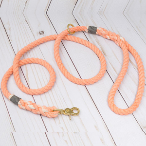 Nylon tressé personnalisé de haute qualité motif solide de luxe écologique durable naturellement Ombre laisse de chien en laiton Snap - Product Image 3
