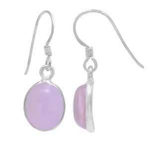 Oval Rose Quartz Gemstone 925 <b>Sterling</b> <b>Silver</b> Ear Wire <b>Dangle</b> <b>Earrings</b> Jewelry Fashionable <b>Earring</b> for Wedding, Gift for Women - Product Image 2