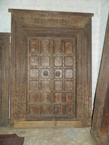 โบราณแกะสลักประตูไม้สวิงออกแบบกราฟิกล็อคไม้เนื้อแข็งบ้านไร่วิลล่าประตูพิเศษคู่มือสีที่กำหนดเอง - Product Image 4