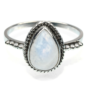 Lunette élégante en forme de poire, pierre de lune arc-en-ciel, bagues en argent Sterling 925, vente en gros, bijoux en argent Sterling 925 - Product Image 2