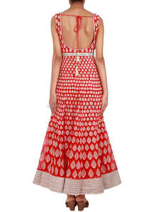 Vestido Anarkali tradicional de poliéster para mujer Zari Work para fiesta - Product Image 2