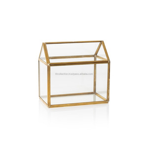 Terrario de cristal geométrico para plantas de interior, marco de metal, alta calidad - Product Image 1