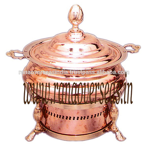 Indian Copper Catering Chafing Dish <b>Buffet</b> Food Warmer Commerical Equipment Round Serving Dish for Wedding - Product Image 2
