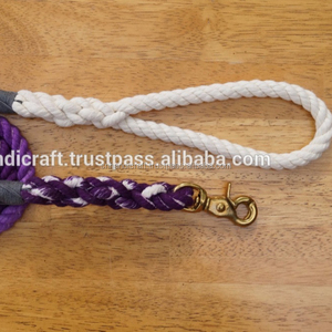 Premium Quality Purple <b>Dog</b> Rope <b>Leash</b> Handmade Cotton Rope <b>Leash</b> - Product Image 1