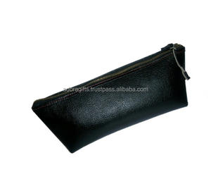 Bolso pequeño de cuero genuino para cosméticos, organizador de brochas de maquillaje - Product Image 1