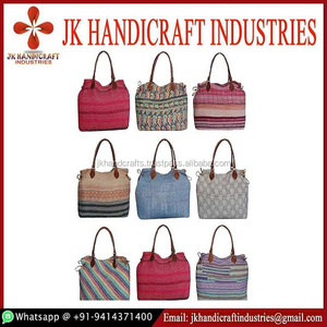 Bolso de compras Kantha de hombro hecho a mano para mujer de algodón genuino - Product Image 1