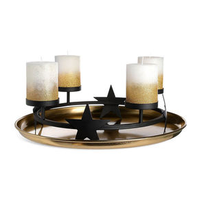 เชิงเทียนถาดโลหะทองเหลืองโบราณ - Product Image 1