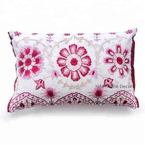 ตกแต่งที่กำหนดเองปักปลอกหมอนอิงสำหรับโซฟา, ออกแบบมือเย็บปักถักร้อยหมอนอิงครอบคลุมตกแต่งหมอนผ้าฝ้าย - Product Image 1