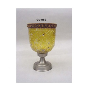 <b>Large</b> Hurricane Brown Mosaic <b>Candle</b> Holder - Product Image 4