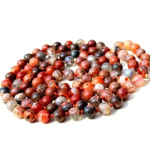 Cuentas Naturales de ágata de fuego, collar de meditación tibetano, piedra de cristal curativa - Product Image 3