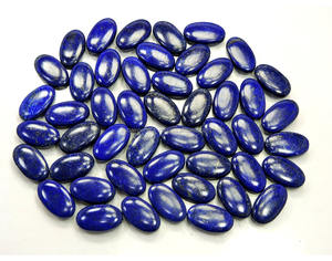 Cabujón de lapislázuli natural hecho a mano, piedra preciosa, corte ovalado azul oscuro, par combinado - Product Image 3