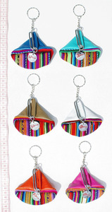 กระเป๋าใส่เหรียญพวงกุญแจแบบเปรู กระเป๋าหนังสไตล์ชาติพันธุ์อินเดีย ทำด้วยมือ ของที่ระลึก - Product Image 2