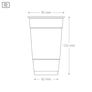 U-700Y PP, 24oz, 700ml, fábrica de impresión de vasos de plástico biodegradable - Product Image 2