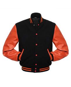 มาใหม่ราคาถูกสไตล์ OEM ที่กำหนดเอง Letterman วิทยาลัย100% ผ้าขนสัตว์ที่มีหนังแขนเสื้อตัวแทนแจ็คเก็ต - Product Image 2