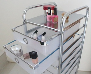 ความงามชั้นวางขนาดเล็ก 5 พลาสติก KD รถเข็นเก็บลิ้นชักพร้อมแฮนด์ร้านเสริมสวยรถเข็น - Product Image 3