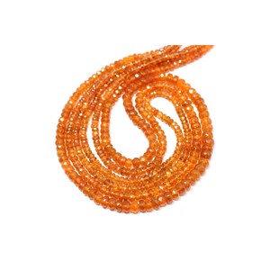 ลูกปัดพลอยโกเมนแบบเหลี่ยมเพชรพลอยอัญมณีสีส้มทำจากธรรมชาติ - Product Image 3