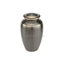 Wholesale Hot Selling Classic Adult Cremation Urns Brass Human Ashes Funeral Urns With Gold Finished Ring