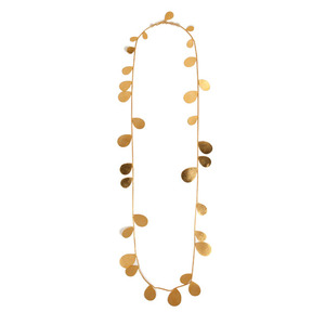 Collar LARGO DE Latón chapado en oro para mujer, diseño mínimo martillado para bodas, compromisos, fiestas, regalo a precio de fábrica - Product Image 1