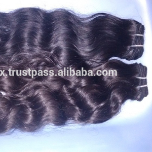 100% cabello humano Remy indio sin procesar que teje DE LA India SMV Venta al por mayor Stock textura ondulada Waft - Product Image 3