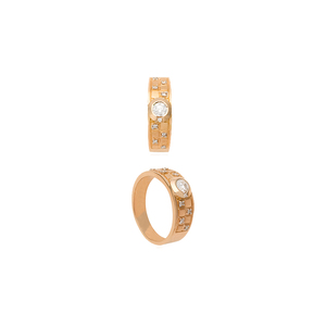 Anillo de oro rosa con diamantes para hombre - Product Image 1